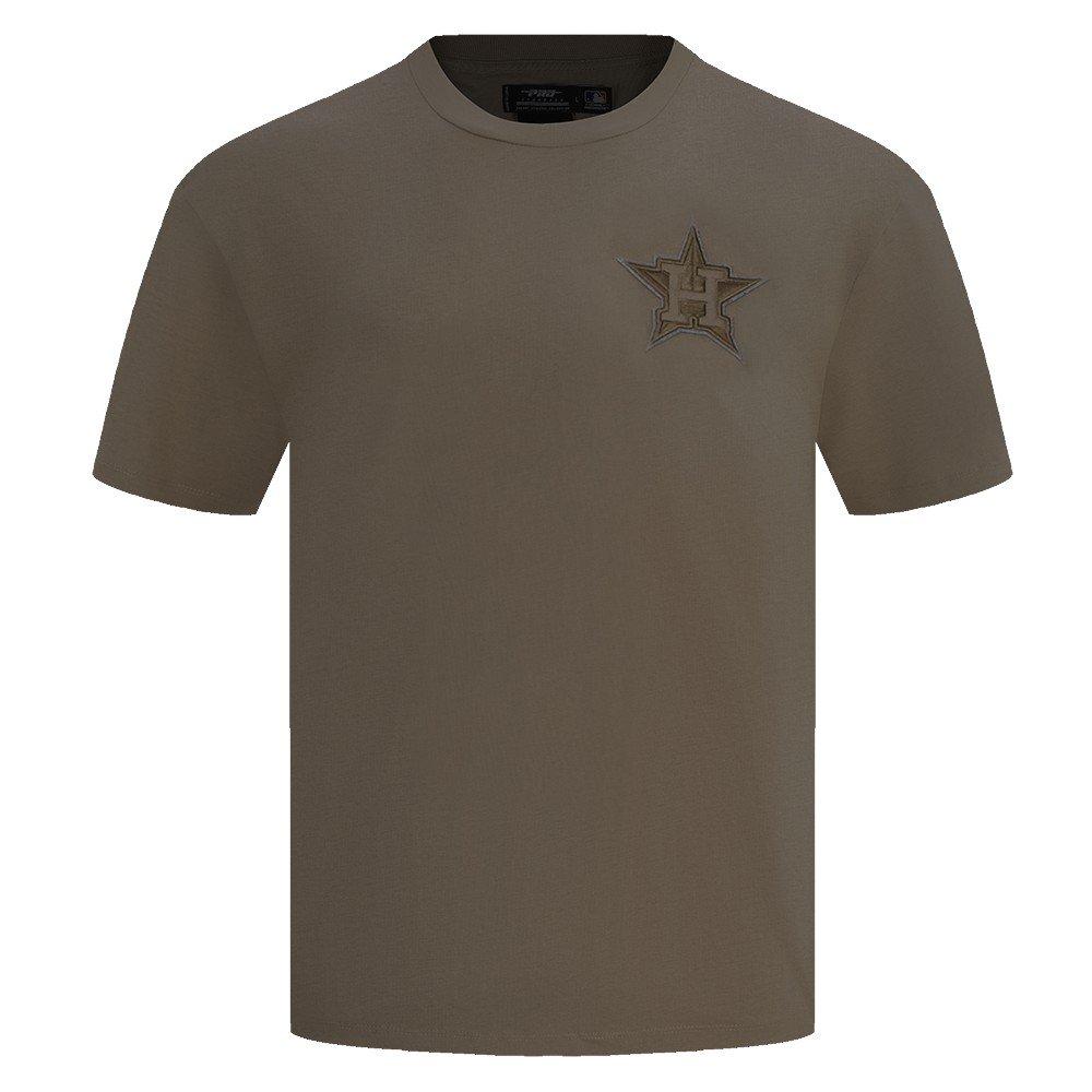 Pro Standard Men's MLB Houston Astros Neutral Drop Shoulder Top - Dk Taupe - DK TAUPE